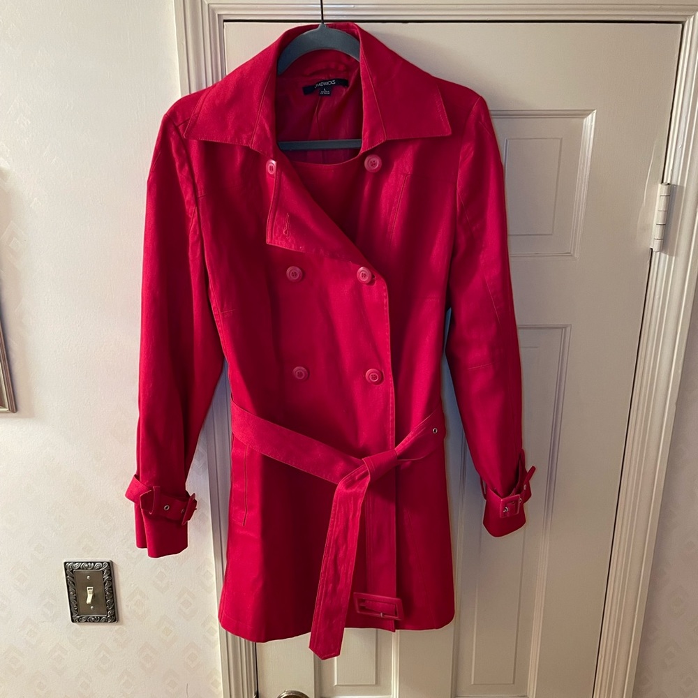 ♥️Chadwick Red Double Breasted Short Trench Jacket♥️